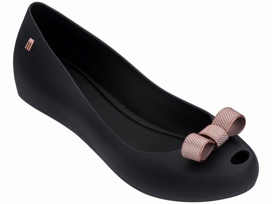 Bailarinas Melissa Ultragirl Chrome Tie Mujer - Negras - Argentina UYM-914305